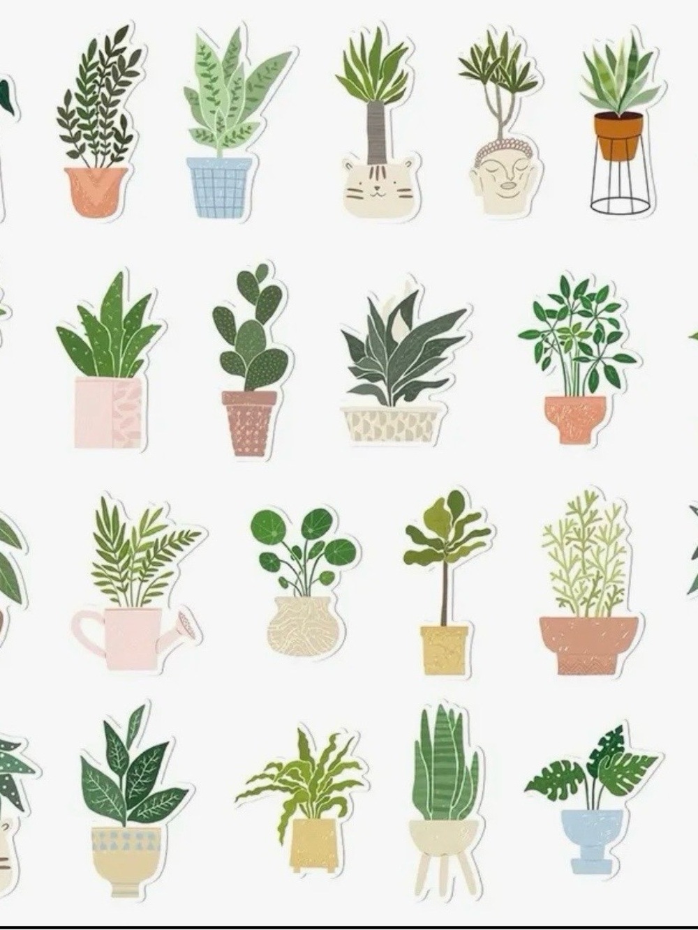 44 Potted Green Plants Stickers Cactus Succulents - Picture 4 of 10
